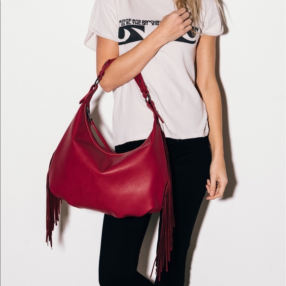 Republic of Aces: Jess Fringe Hobo- Mulberry - Picture 3 of 3