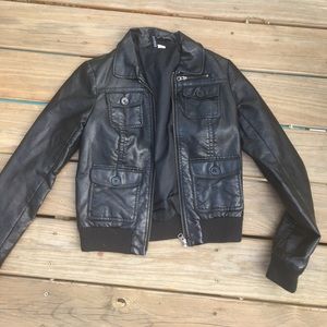 Small Divided faux leather jacket