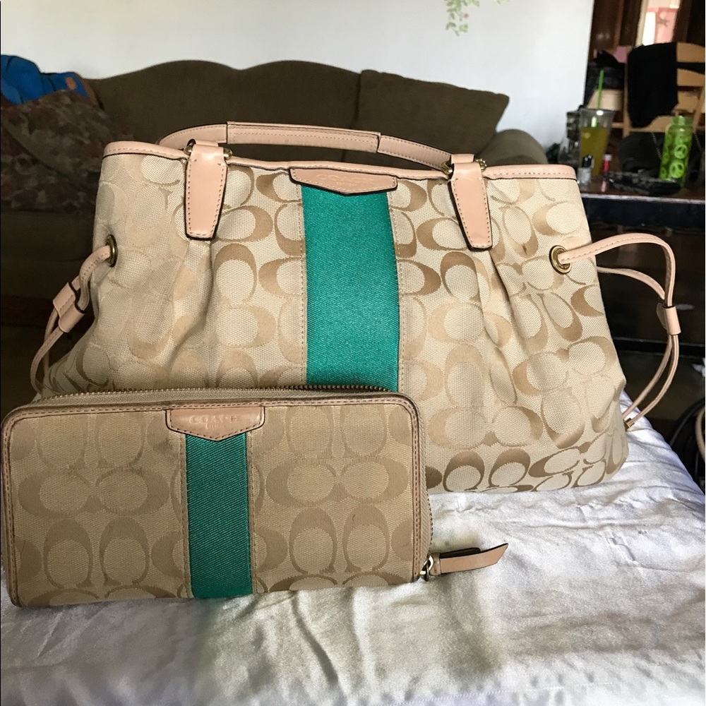 Authentic Coach Handbag and Wallet Set