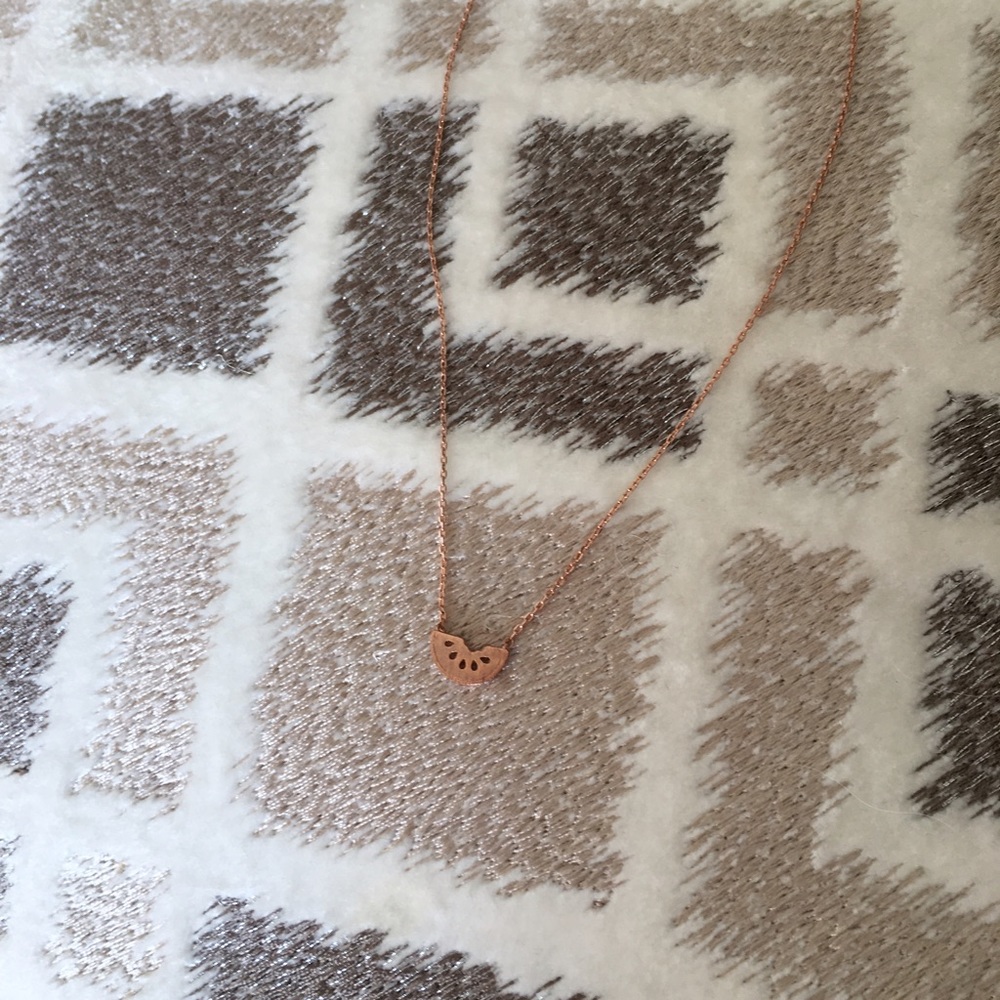 •new• Watermelon Rose Gold Delicate Necklace - Picture 4 of 6