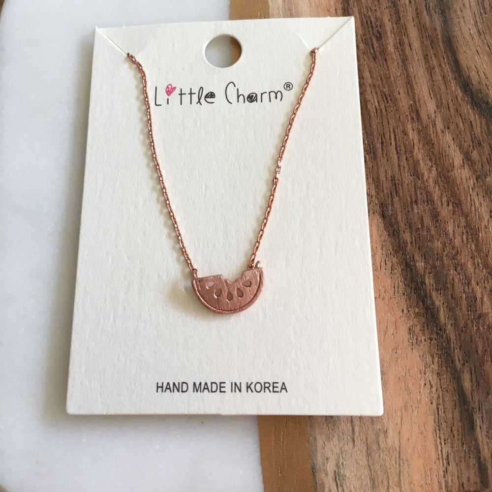 •new• Watermelon Rose Gold Delicate Necklace - Picture 6 of 6