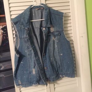 Ripped Jean Vest