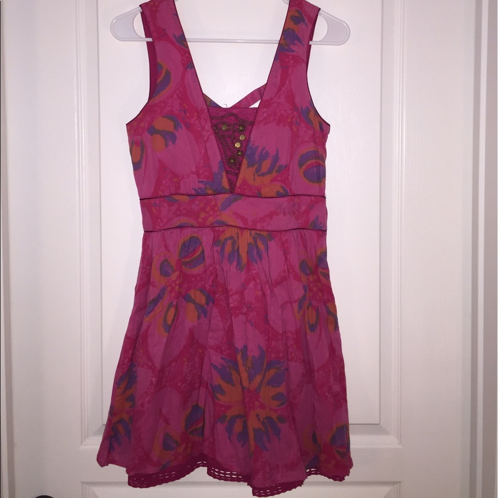 Pink Floral Free People Dress