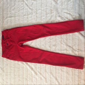 Red skinny jeans