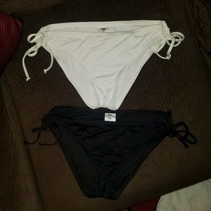 swim bottoms white and black