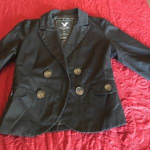 American Eagle size L 3/4 sleeve black blazer