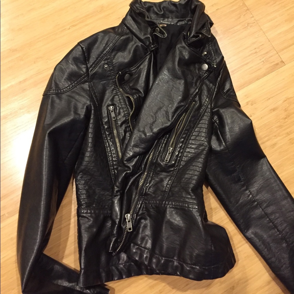 Free People vegan leather jacket