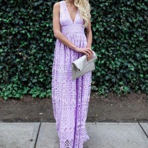 Purple Lace Eyelet Dress