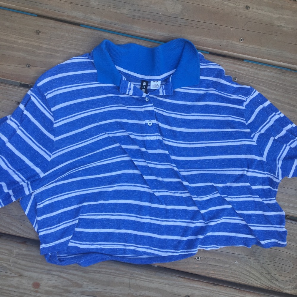 Medium BDG striped crop mid length sleeve t