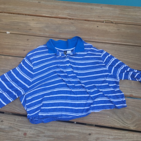 Medium BDG striped crop mid length sleeve t - Picture 2 of 4