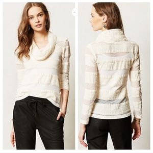Anthropologie Pieced Lace Cowlneck