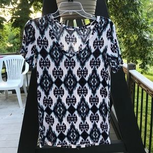 Black, Blue, and Purple Graphic Tea