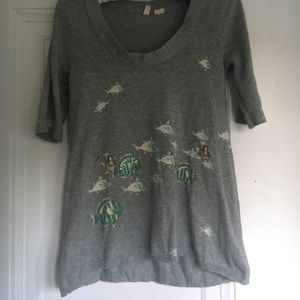 Anthropologie fish shirt short sleeved