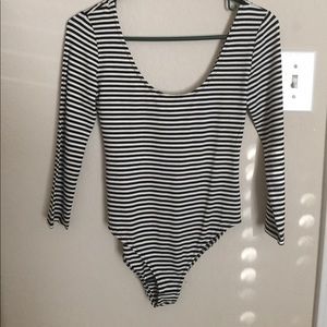 F21 Striped Body Suit
