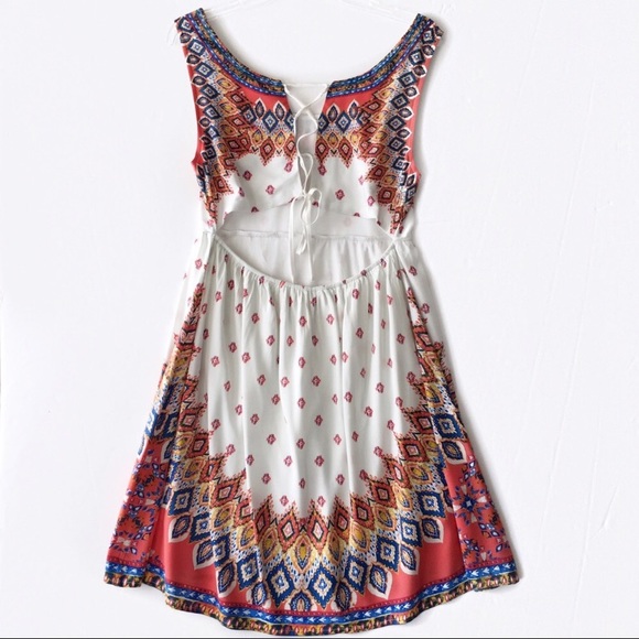 SEE SECOND LISTING ❇️ Lace Up Back Printed Dress - Picture 3 of 4