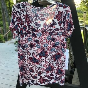 Purple, Red, and Blue Floral Tee