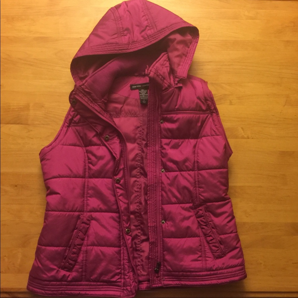 NY&C Puffy Hooded Vest