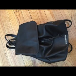 Victoria secret black faux leather back pack NWOT
