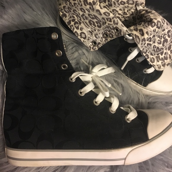 High top coach sneakers size 7 - Picture 2 of 4