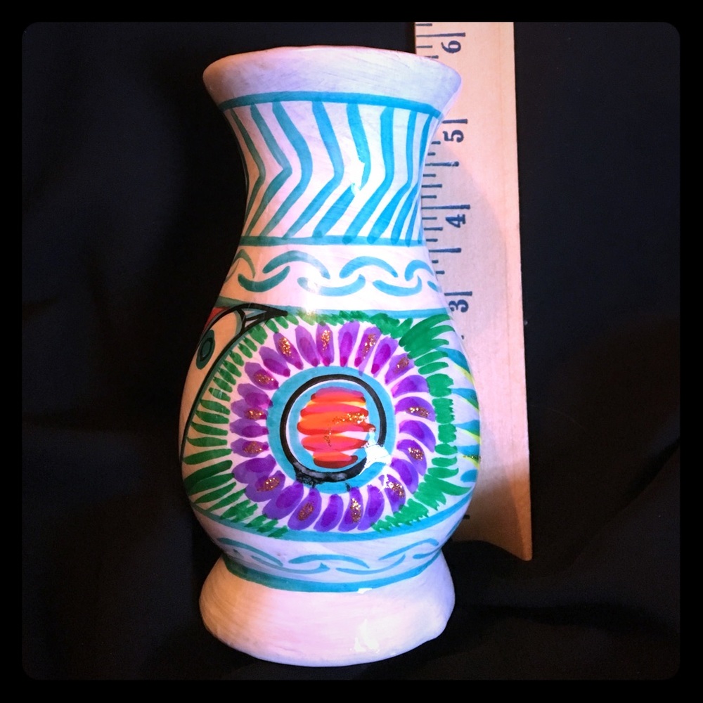Small vase hand painted and made 5-3/4"