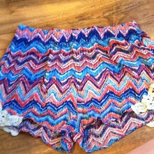 Colorful chevron lacey shorts