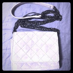Zara grey quilted leather purse