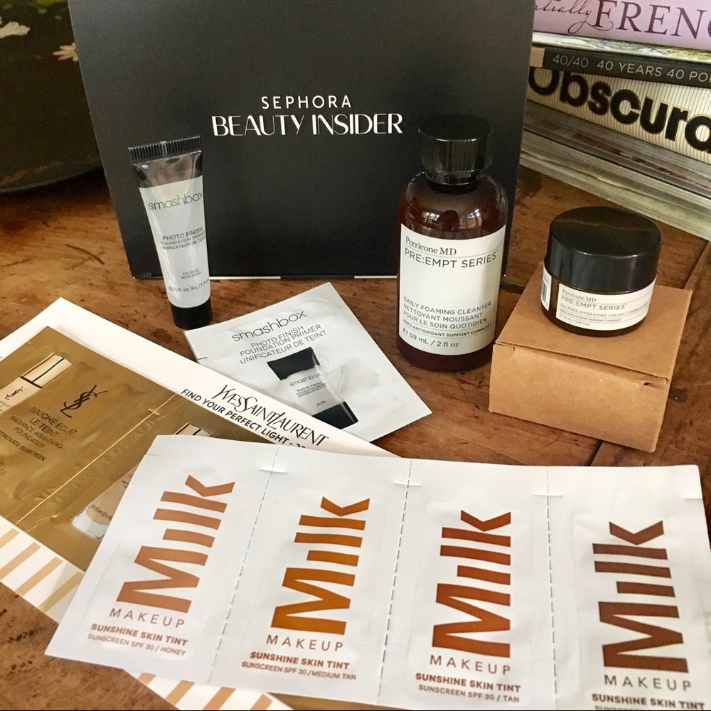 Perricone, MD skincare + Smashbox, YSL and MILK