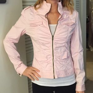 Light pink zip up cotton jacket