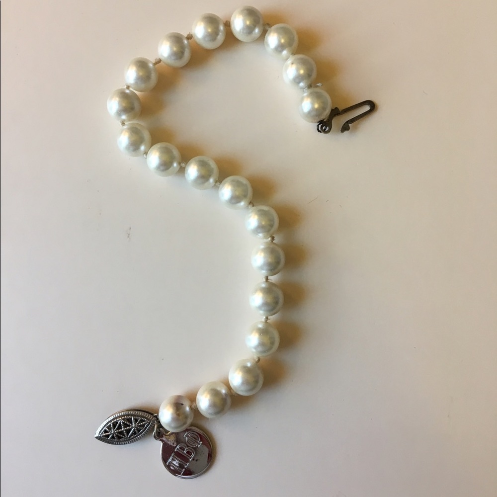Pearl Bracelet with Sterling Pi Phi Charm