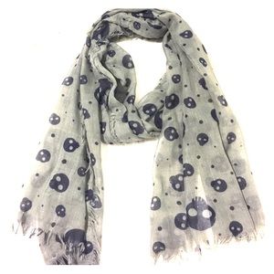 Grey and black skull scarf