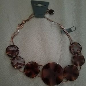 Pilgrim Brown print necklace, 15-19". NWT.