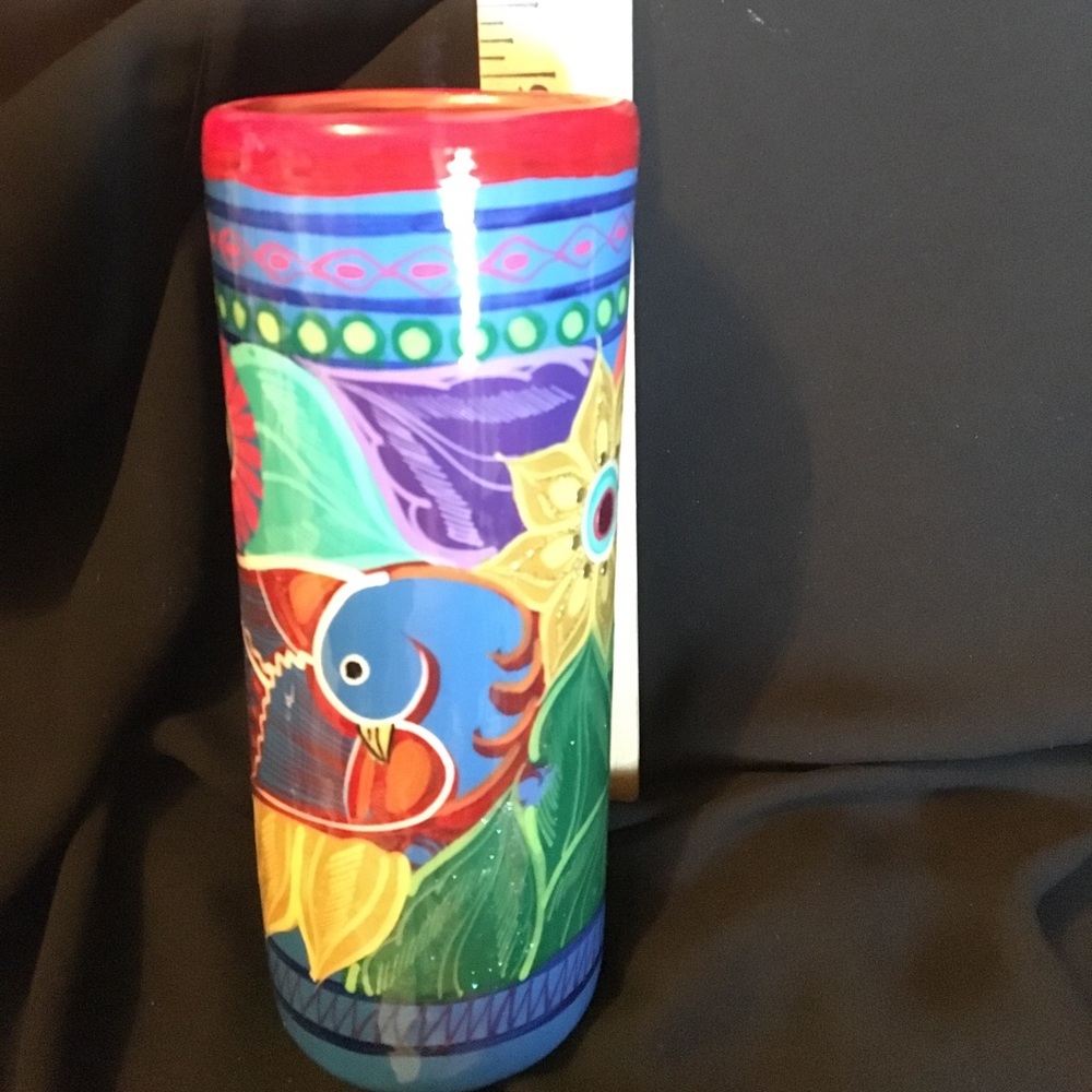 6- 1/2" vase hand made &painted