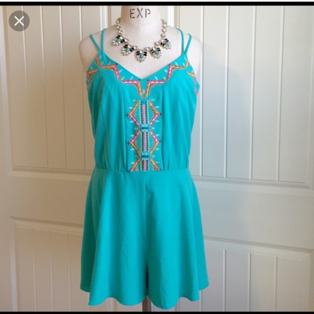 GB beautiful turquoise romper nwot