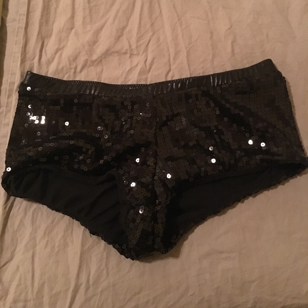 Black sequin hot shorts size M