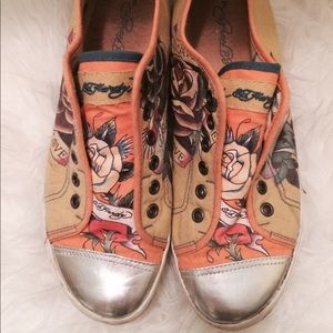 Ed Hardy slip on sneakers