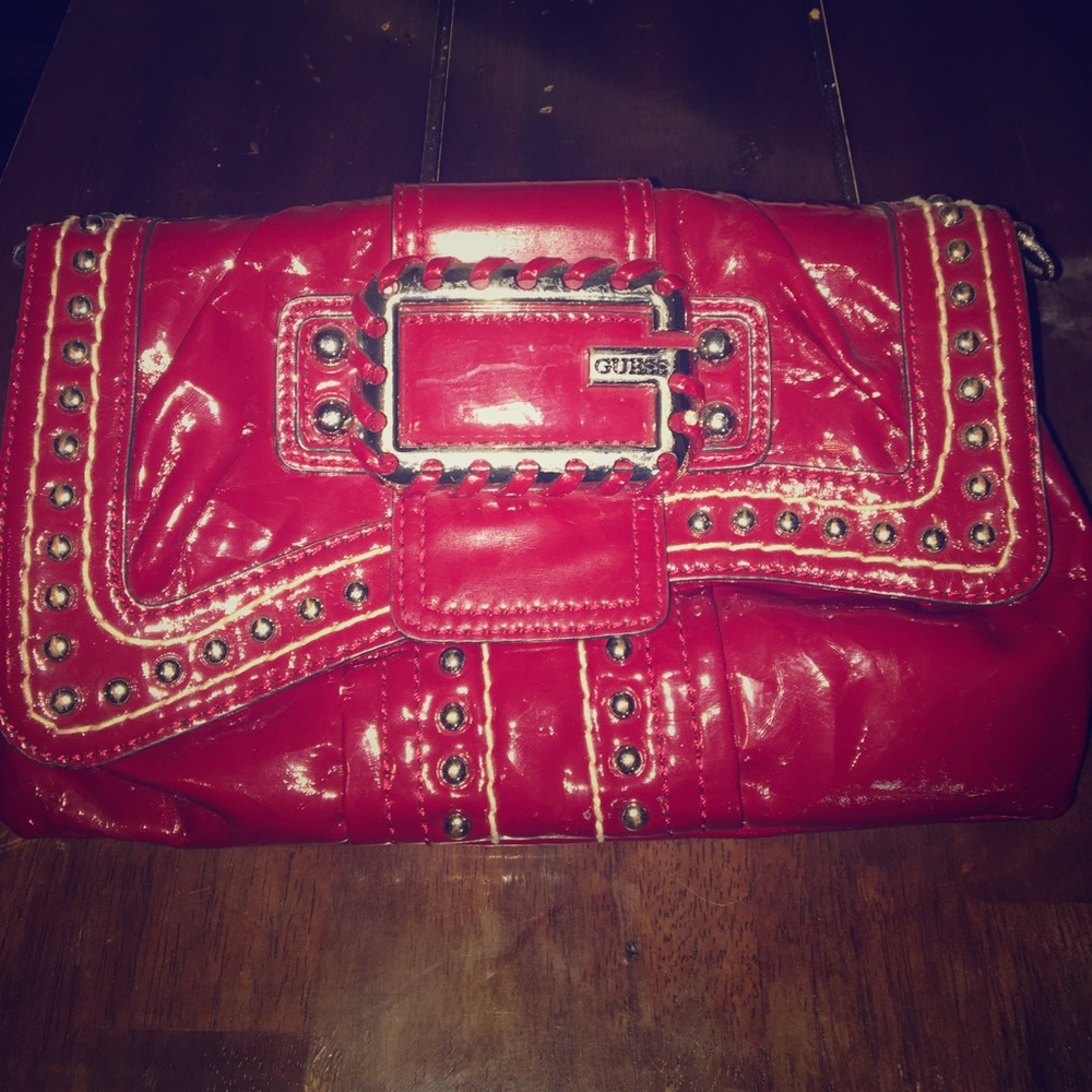 Red Guess Clutch