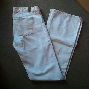 White Abercrombie and Fitch flare jeans