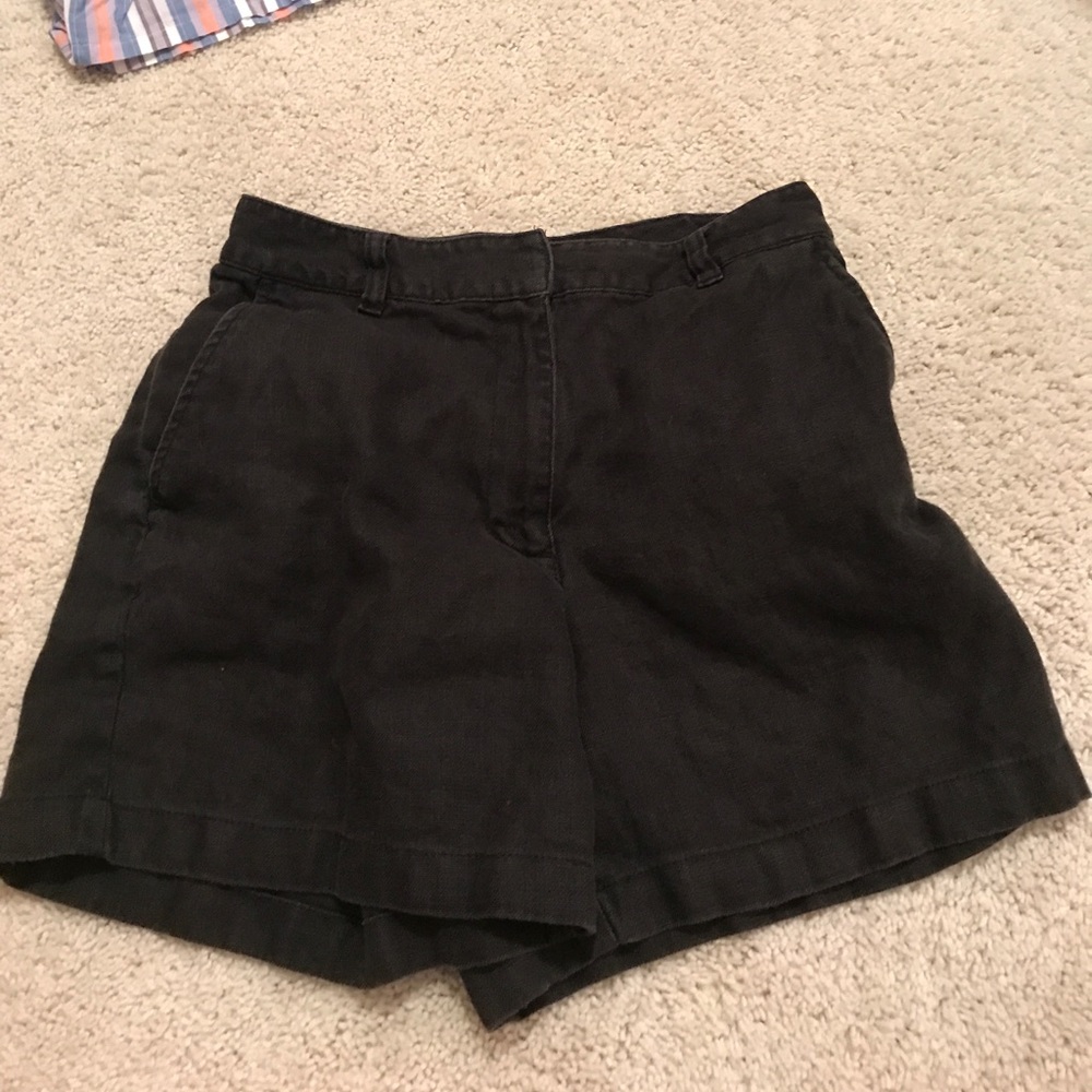 Linen Black Shorts