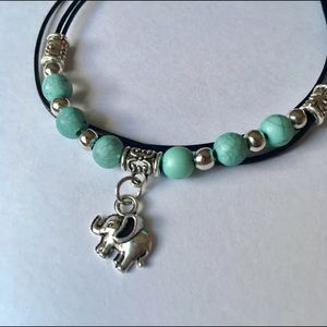 NEW Elephant Anklet Black & Silver!