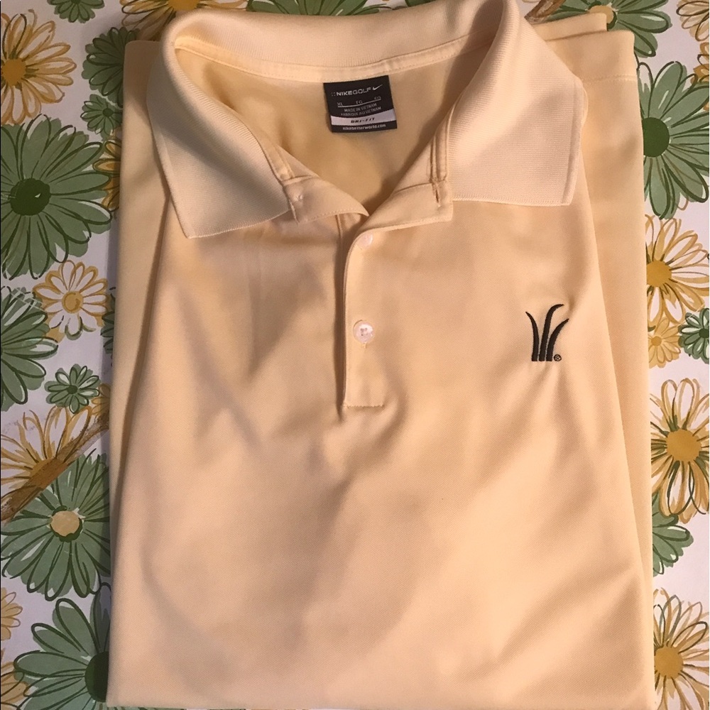 SOLD Nike Golf Dri-Fit Stretch Pale Yellow Polo