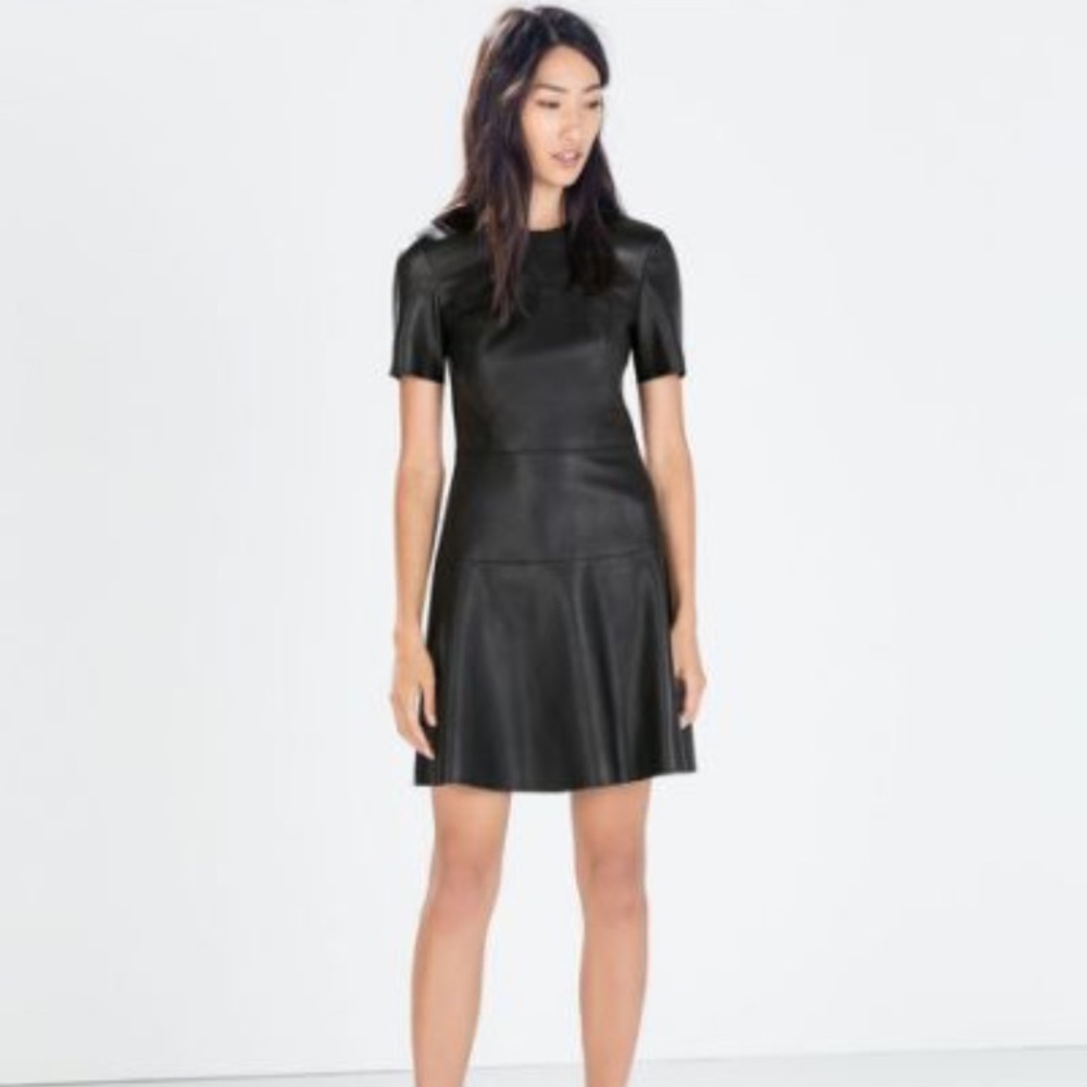Faux leather dress