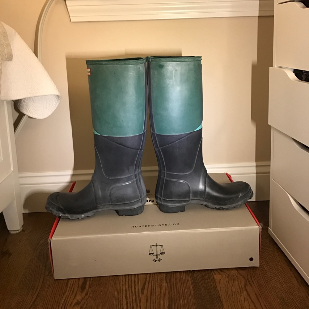 Matt Hunter boots :green black and teal