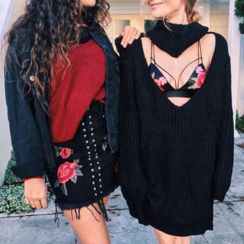 LF Black cut out sweater