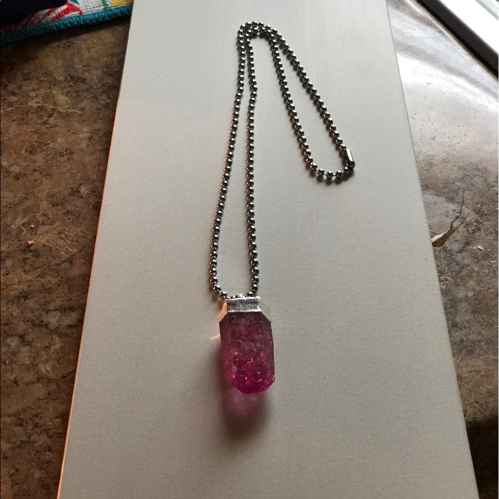 Pink Crackle Quartz Point.