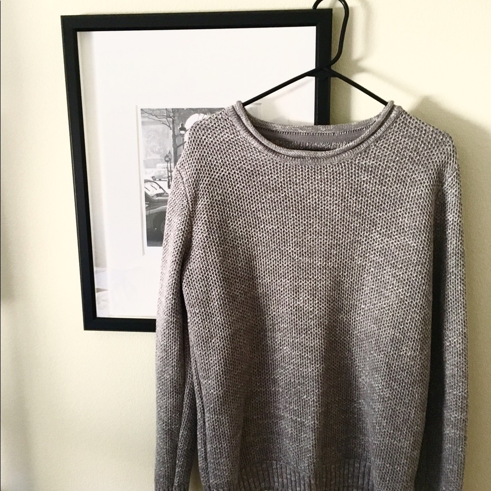 Gray knit sweater