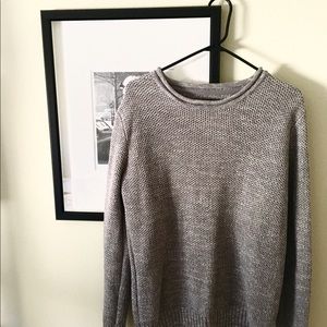 Gray knit sweater