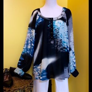 SALE!! NWT Style & Co. Sheer Multicolor Blouse, 1X