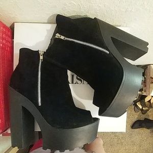 Black suede platforms!