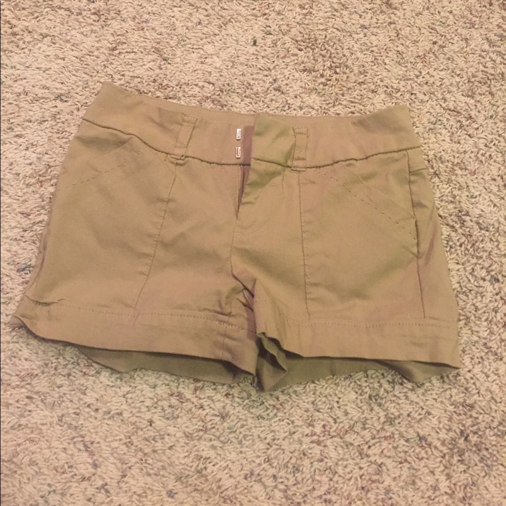 High waisted tan shorts!