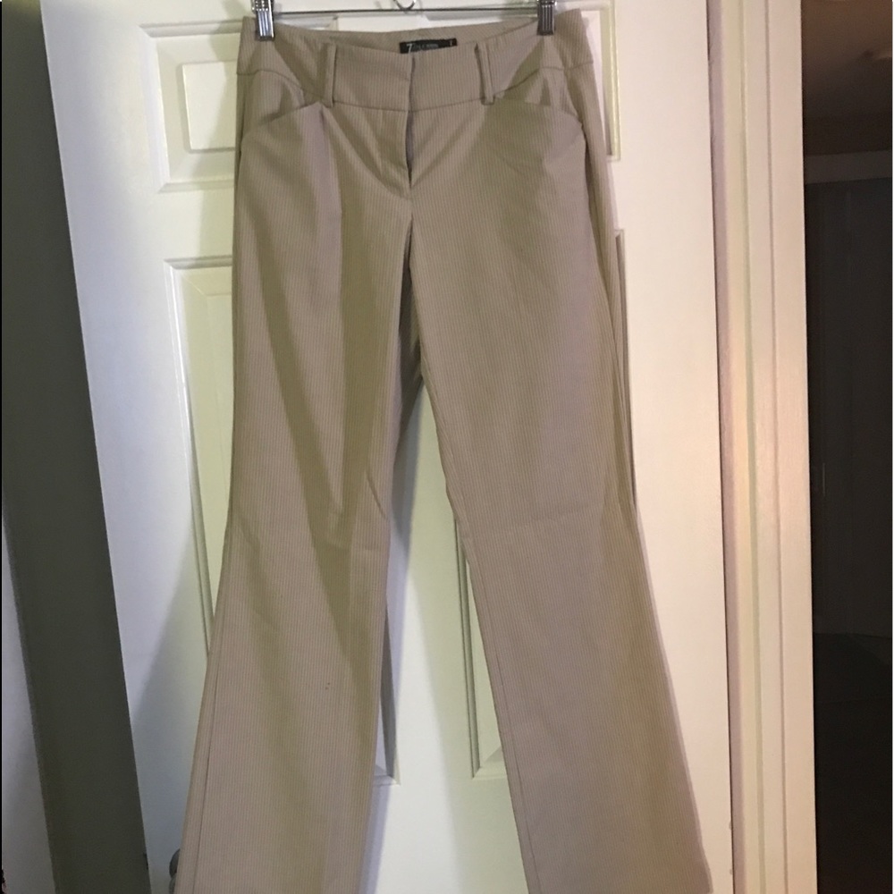 NEVER WORN NY&C Tan Striped Wide Leg Pants